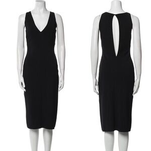 NWT Richard Tyler Black Vintage Midi Length Bodycon Dress Sz L